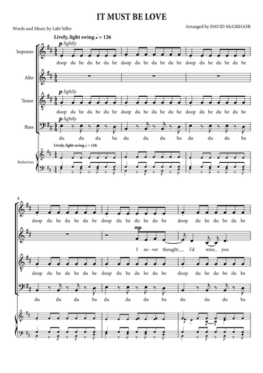 It Must Be Love (arr. David McGregor)