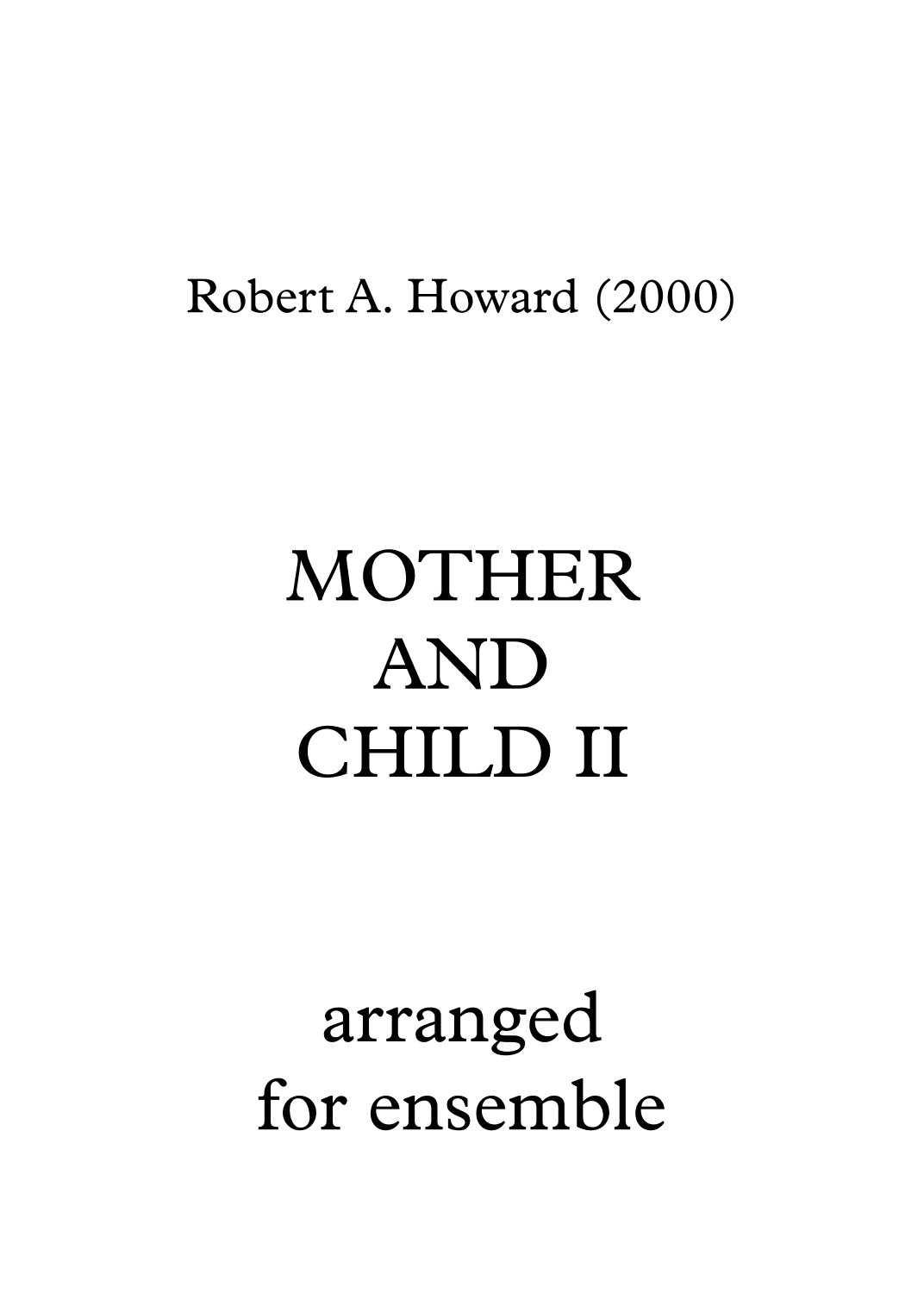 Mother and Child II (full playing score)