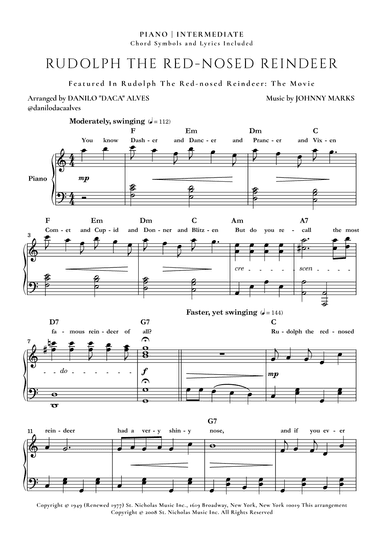 Rudolph The Red-nosed Reindeer (arr. Danilo "Daca" Alves)