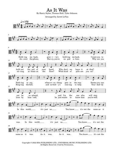 As It Was (arr. Jarett LeVan)