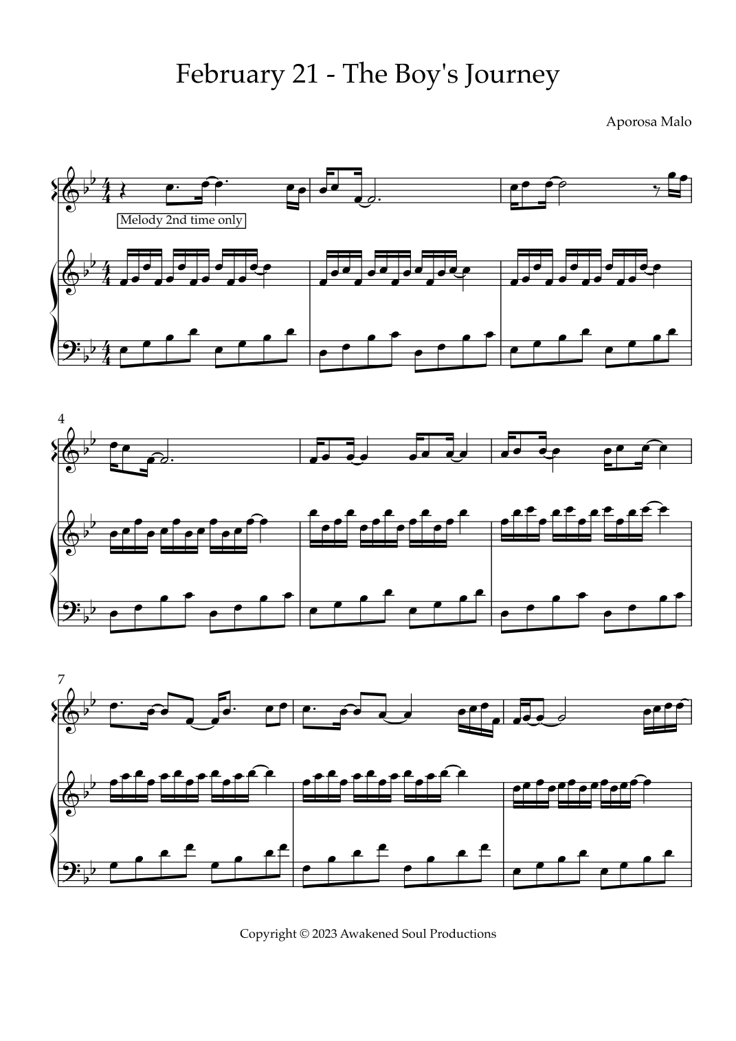 February 21 - The Boy's Journey