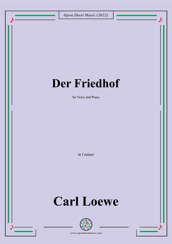 Loewe-Der Friedhof,in f minor,for Voice and Piano (arr. OSM Press)