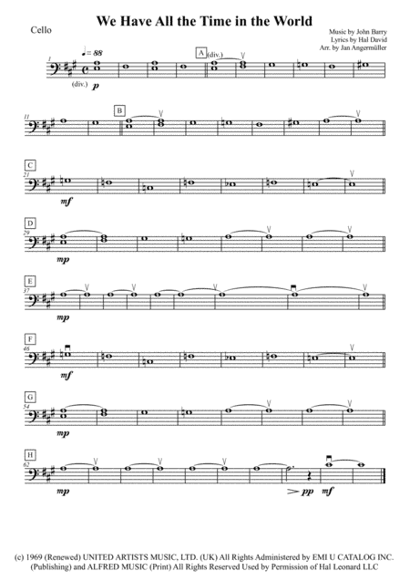 We Have All The Time In The World (arr. Jan Angermüller)