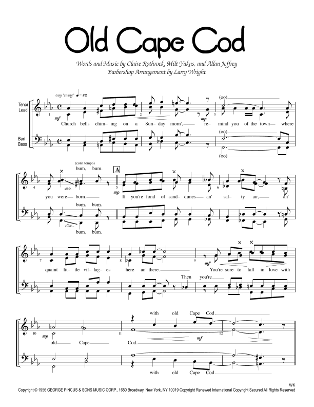Old Cape Cod (arr. Larry Wright)