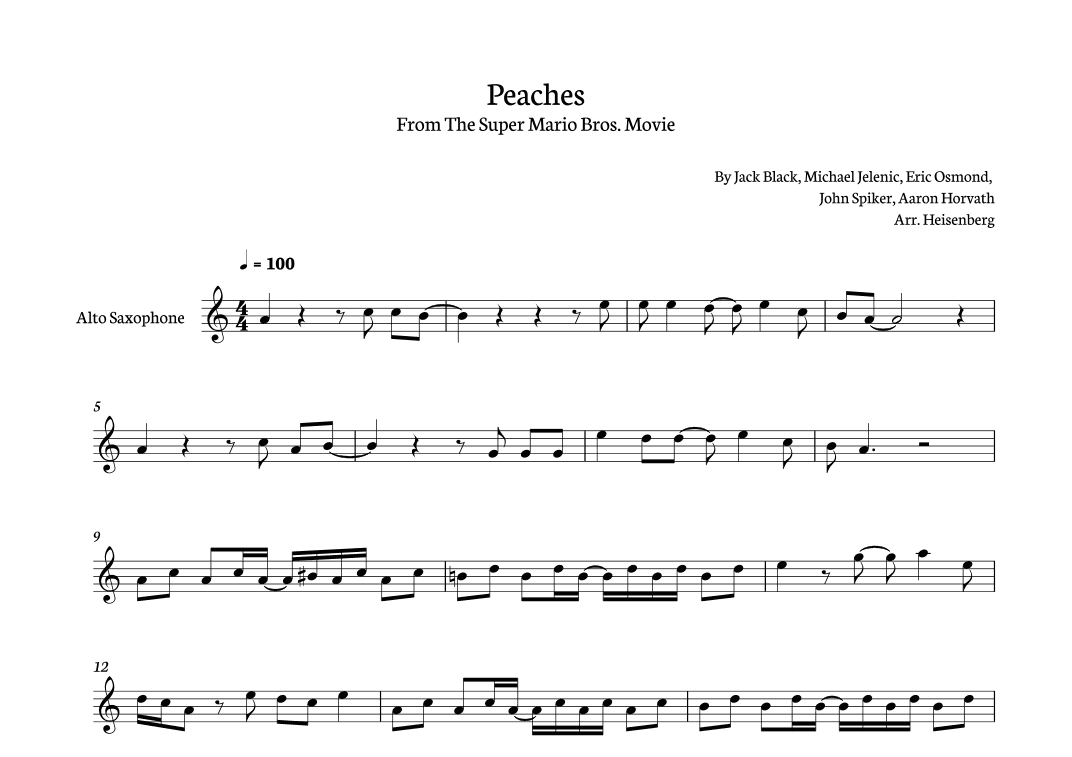 Peaches (arr. Heisenberg)