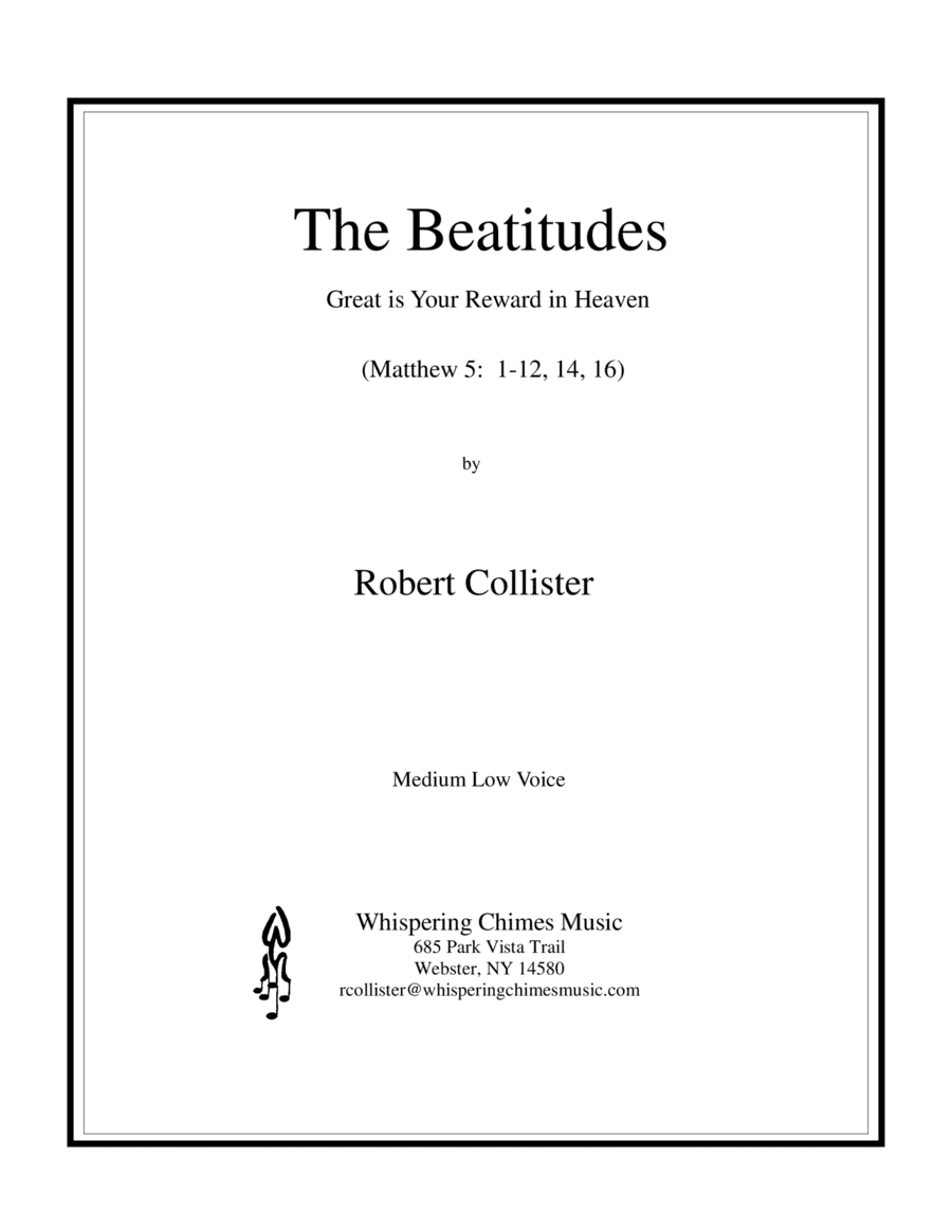 The Beatitudes  (Great is Your Reward in Heaven)  (medium low voice)