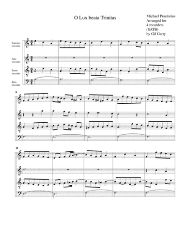 O lux beata Trinitas (arrangement for 4 recorders) (arr. Gil Garty)