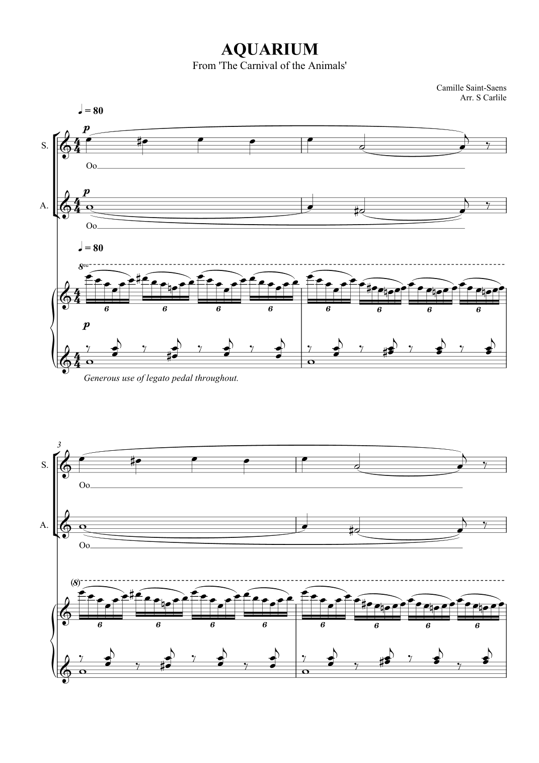 Aquarium (From The Carnival of the Animals) (arr. SCMusic)
