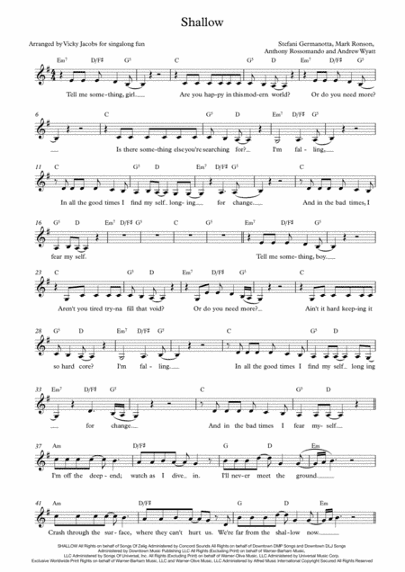 Shallow (arr. Vicky Jacobs)