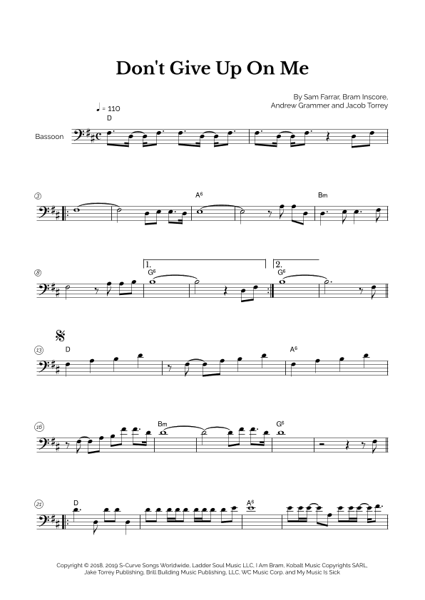 Don't Give Up On Me (arr. Marcos Soares)