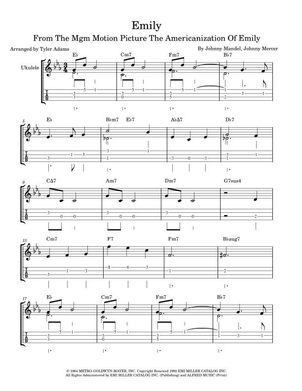 Emily (arr. Tyler Adams)