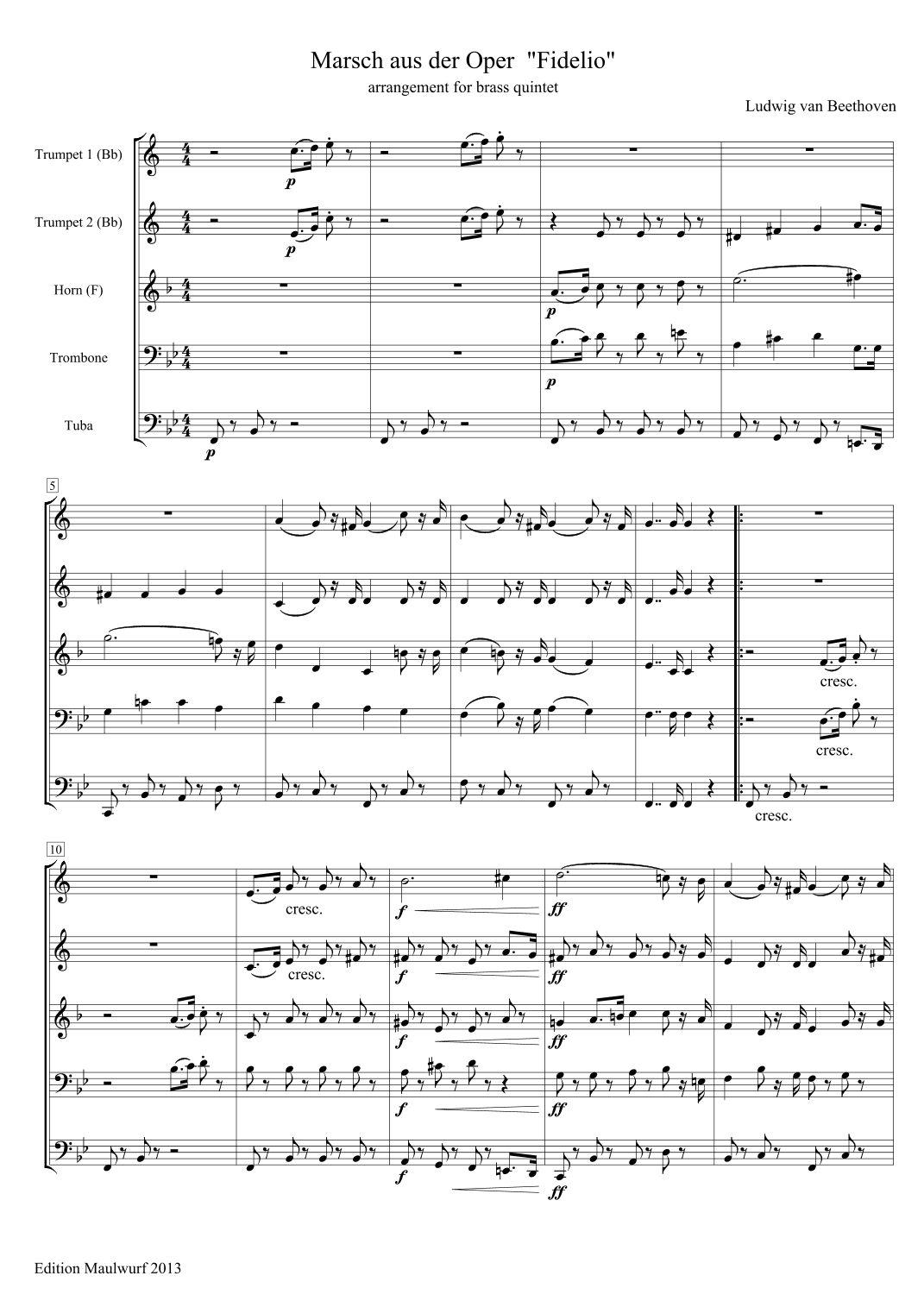 March from Fidelio (arr. Edition Maulwurf)
