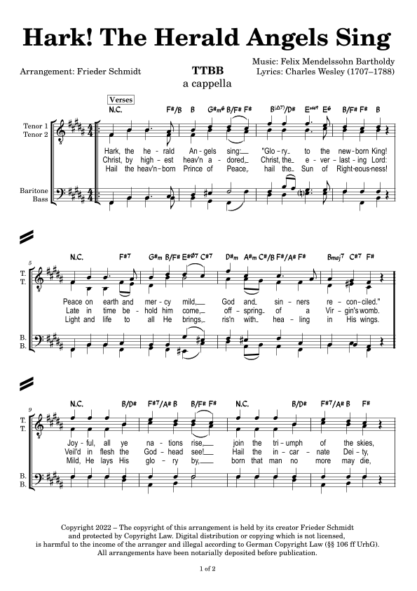 Hark! The Herald Angels Sing (arr. Frieder Schmidt)