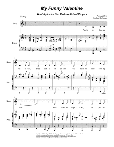 My Funny Valentine (arr. Stephen DeCesare)