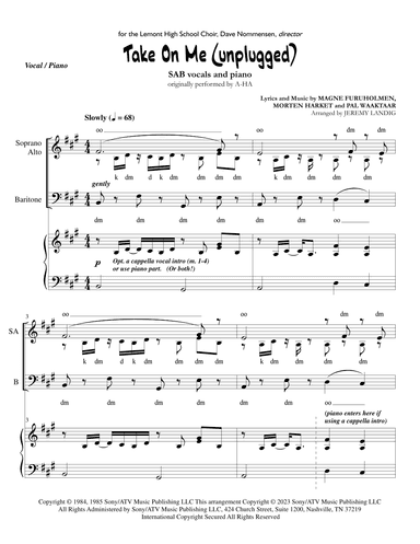 Take On Me (arr. Jeremy Landig)