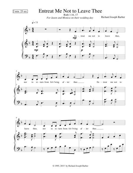 Entreat Me Not to Leave Thee