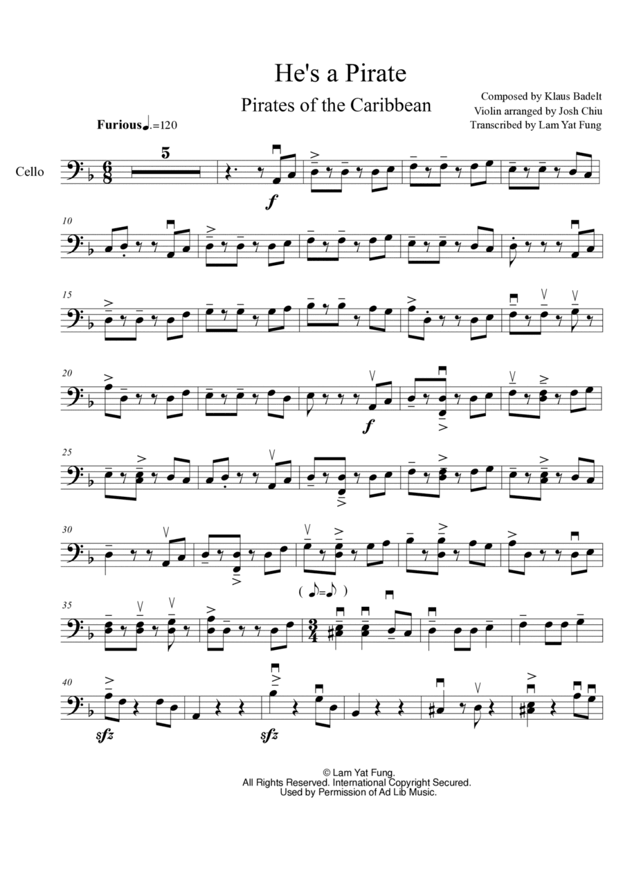 He's A Pirate (arr. Lam Yat Fung)