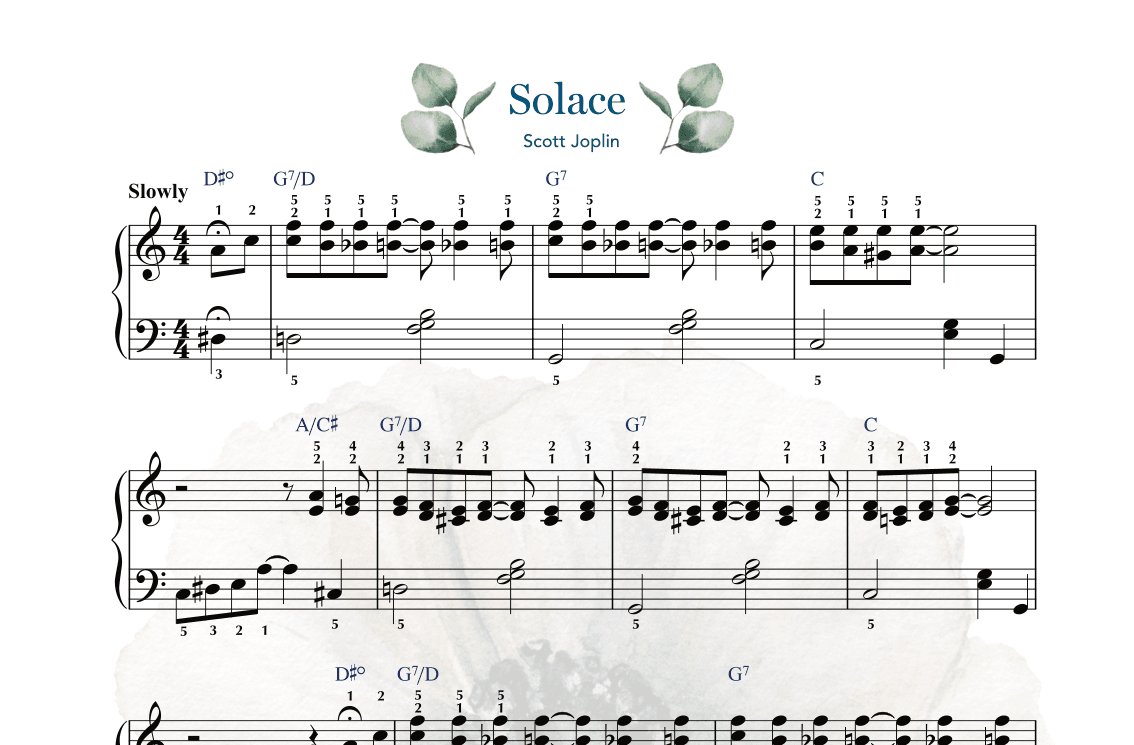 Solace (easier to play) (arr. Gaili Schoen for UpperHandsPiano.com)
