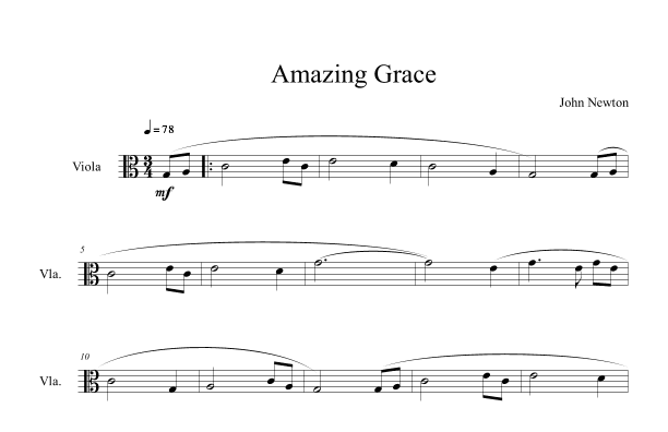 Amazing Grace (Solo Viola) (arr. B. C. Dockery)