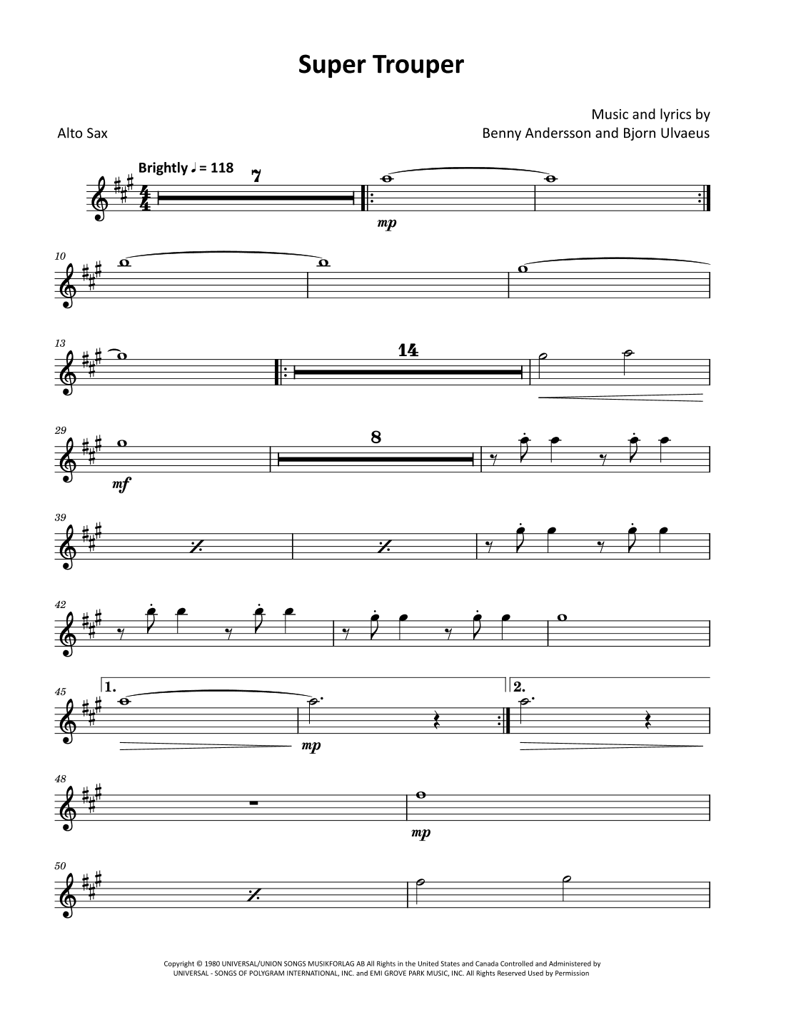 Super Trouper (arr. David Lartey)
