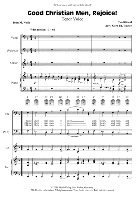 Good Christian Men, Rejoice! (arr. Gert Th. Walter)