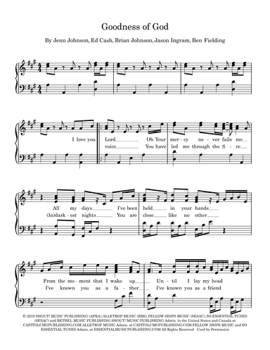 Goodness Of God (arr. Julie Wormald)