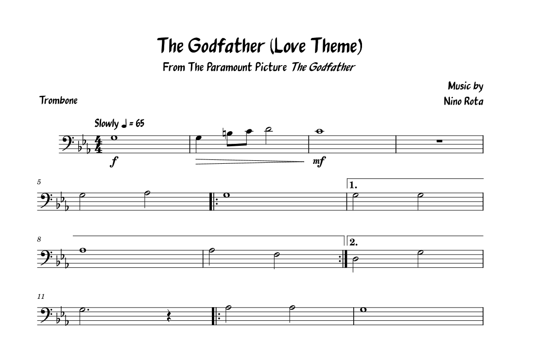 The Godfather (love Theme) (arr. David Lartey)