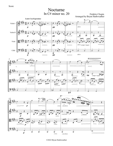 Nocturne in C# minor, no. 20 (arr. Bryan Starkweather)