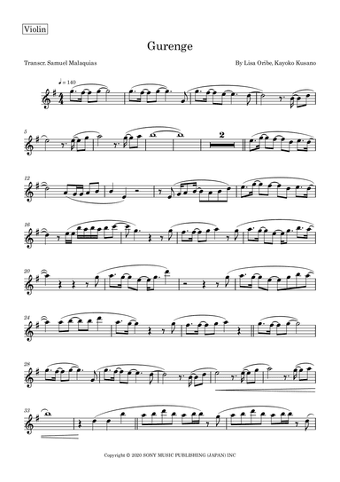 Gurenge (arr. SAMUEL DE SOUZA MALAQUIAS)