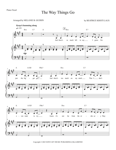 The Way Things Go (arr. Melanie B Guerin)
