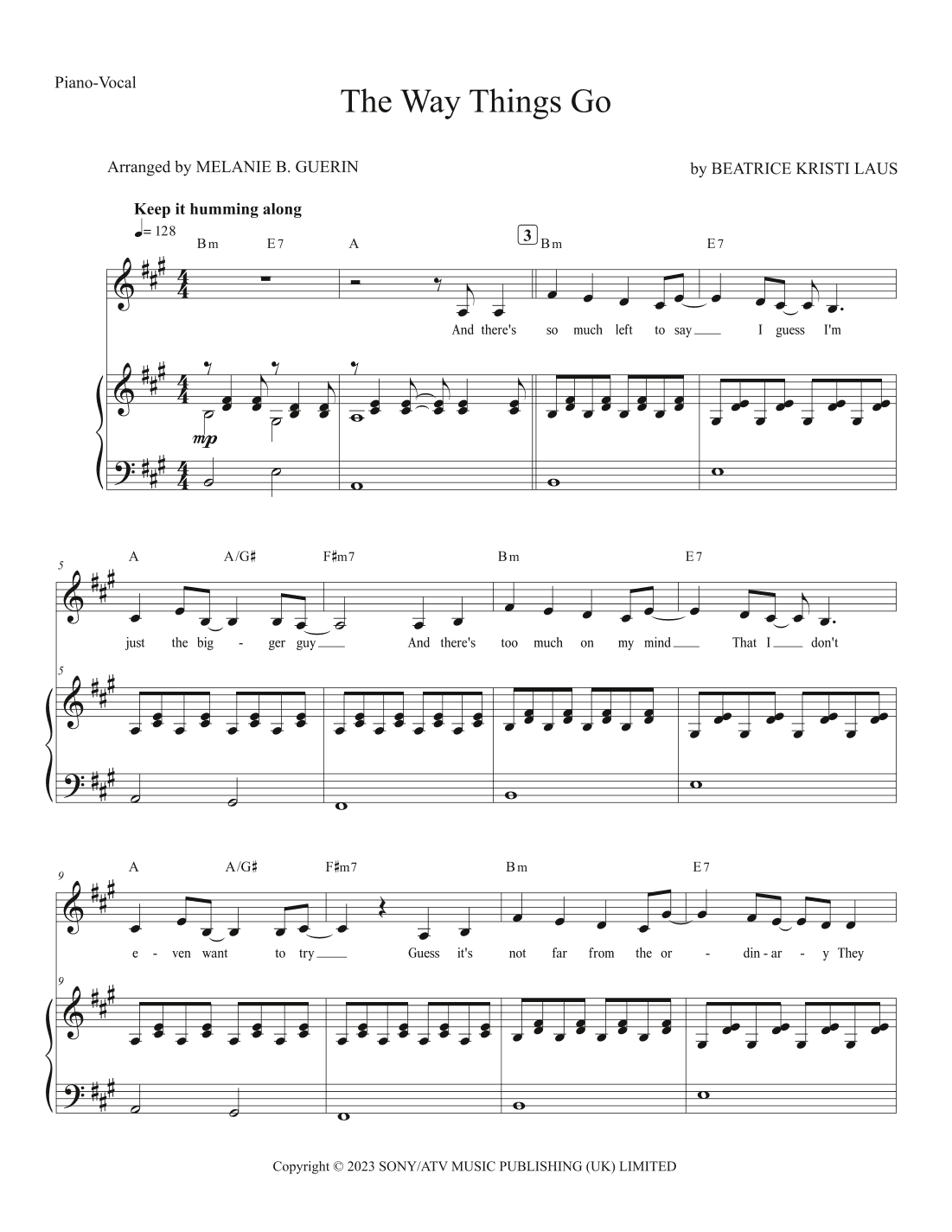 The Way Things Go (arr. Melanie B Guerin)