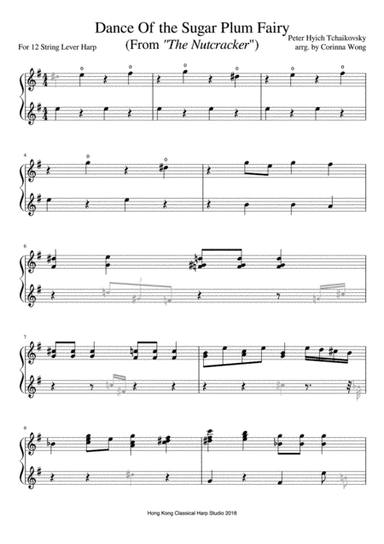 Dance of the Sugar Plum Fairy, Tchaikovsky (from "The Nutcracker") - 12 & 15 String Harp Solo (arr. Corinna Wong)