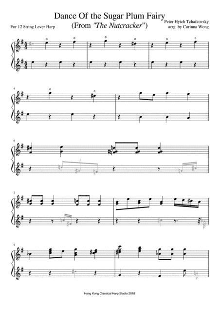 Dance of the Sugar Plum Fairy, Tchaikovsky (from "The Nutcracker") - 12 & 15 String Harp Solo (arr. Corinna Wong)