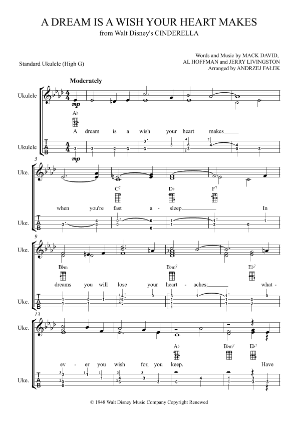 A Dream Is A Wish Your Heart Makes (arr. Andrzej Falek)