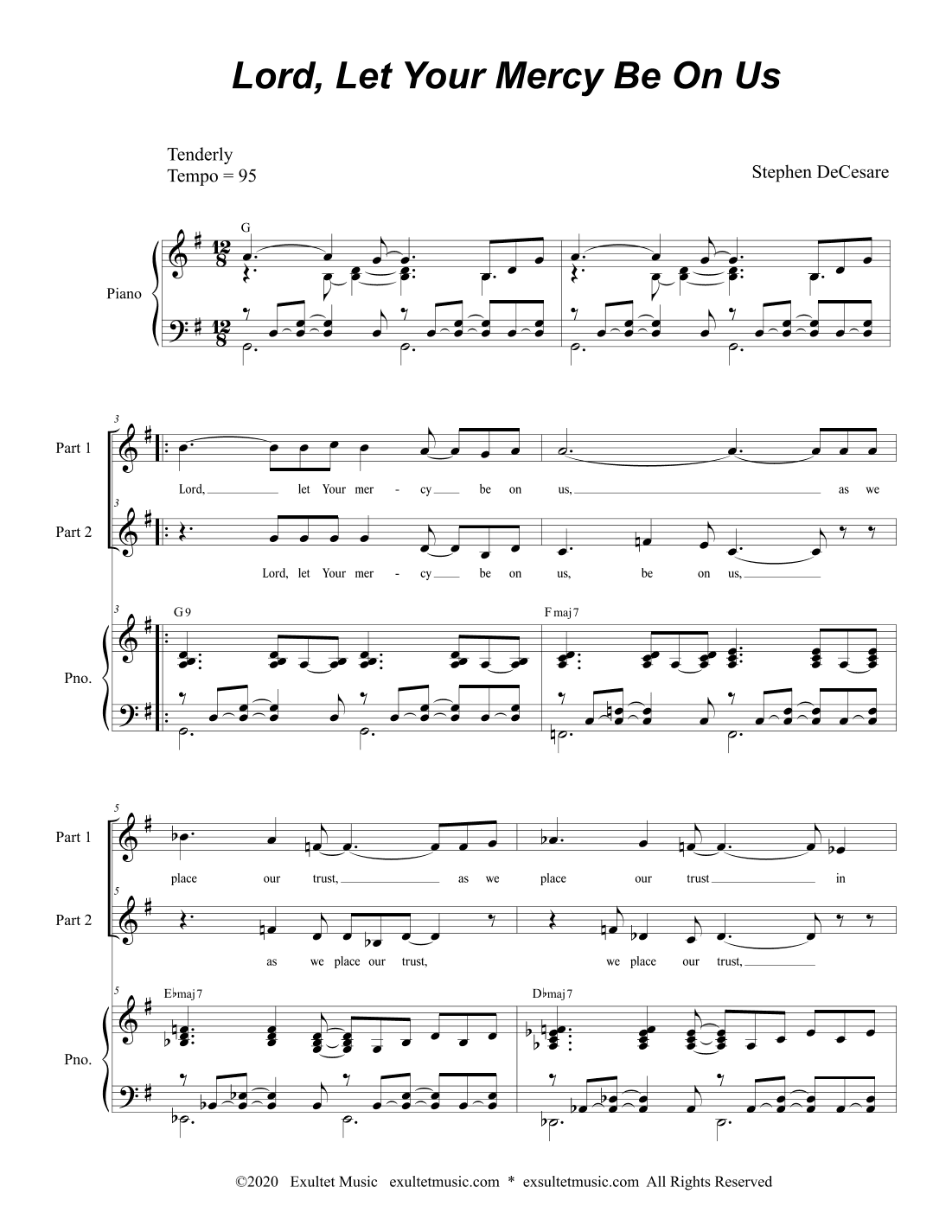 Lord, Let Your Mercy Be On Us (Psalm 33) (2-part choir)