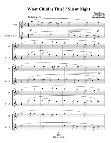 What Child is This / Silent Night - "2016 Holiday Contest Entry" - Mixed Woodwind Duet (arr. Dennis Ruello)