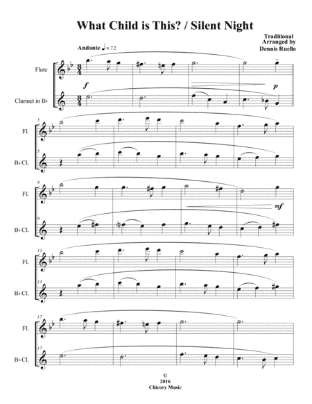 What Child is This / Silent Night - "2016 Holiday Contest Entry" - Mixed Woodwind Duet (arr. Dennis Ruello)