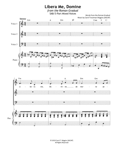 Libera Me, Domine (SAB) (arr. Carol Troutman Wiggins)