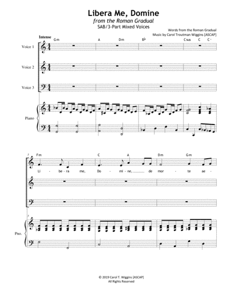 Libera Me, Domine (SAB) (arr. Carol Troutman Wiggins)