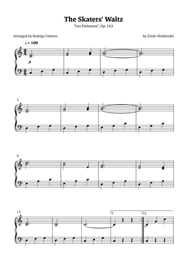 The Skaters Waltz (for beginners) (arr. Rodrigo Faleiros)