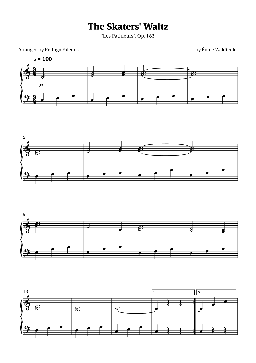 The Skaters Waltz (for beginners) (arr. Rodrigo Faleiros)