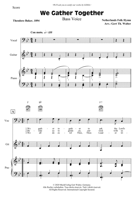 We Gather Together (arr. Gert Th. Walter)