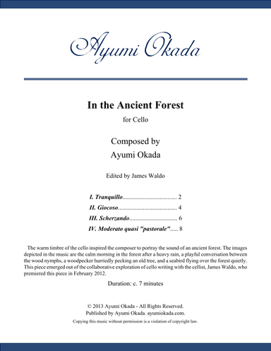 In the Ancient Forest for Cello