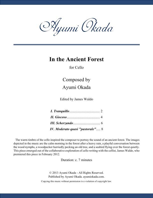 In the Ancient Forest for Cello