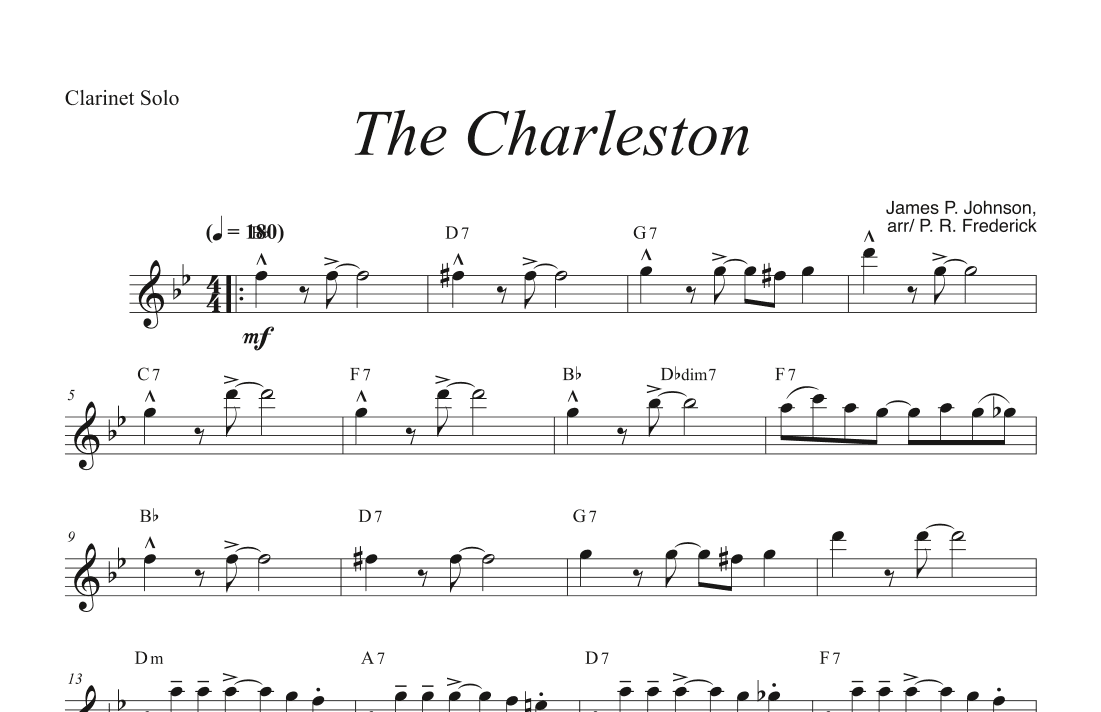 Tha Charleston (Clarinet Solo) (arr. P. R. Frederick)