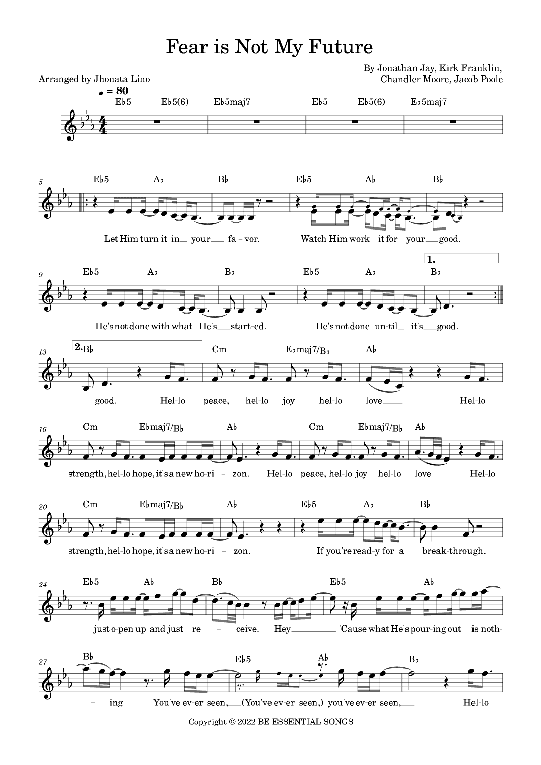 Fear Is Not My Future (arr. Jhonata Lino)
