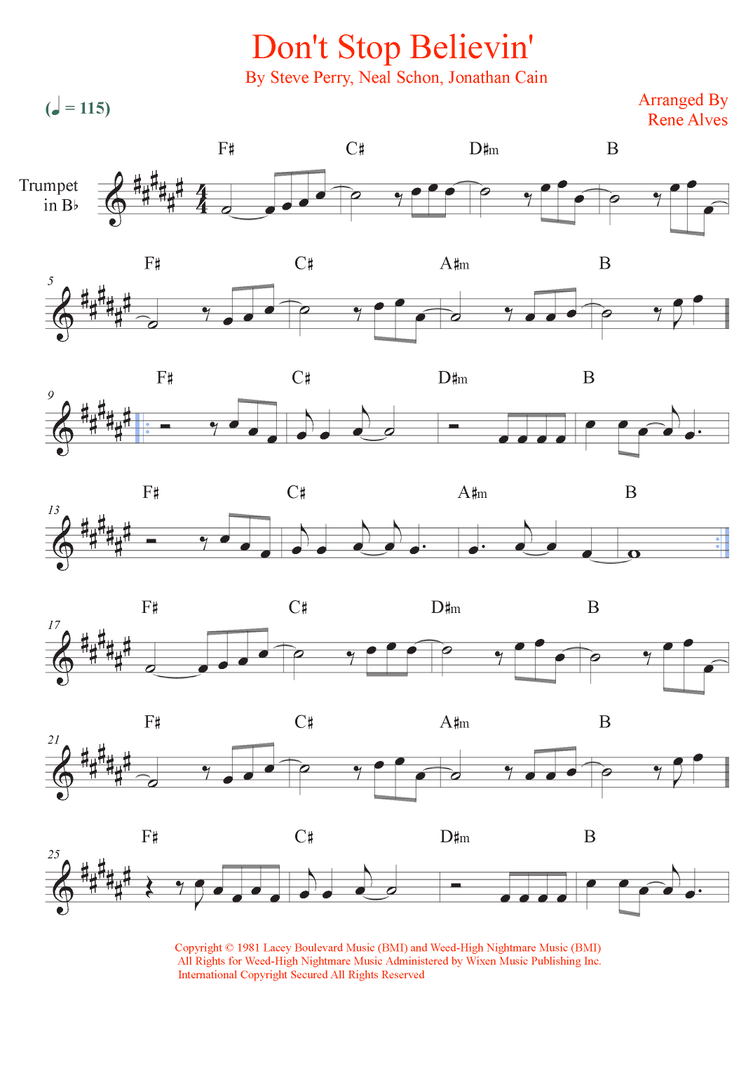 Don't Stop Believin' (arr. Rene Alves)