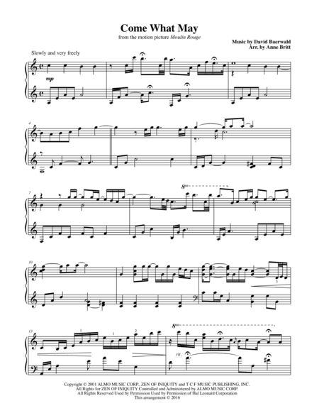 Come What May (arr. Anne Britt)