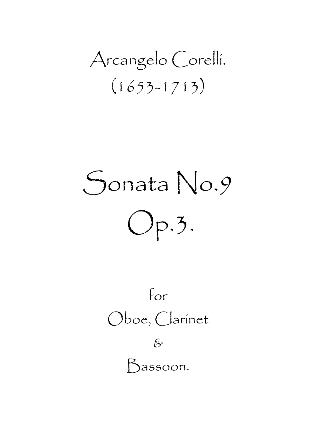 Sonata No.9 Op.3 (arr. Spence Bundy)