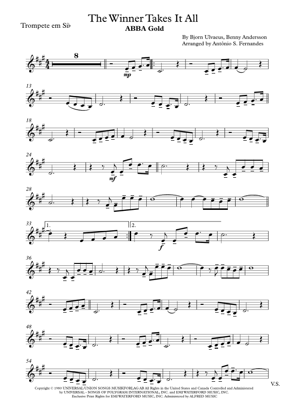 The Winner Takes It All (arr. Antônio S. Fernandes)